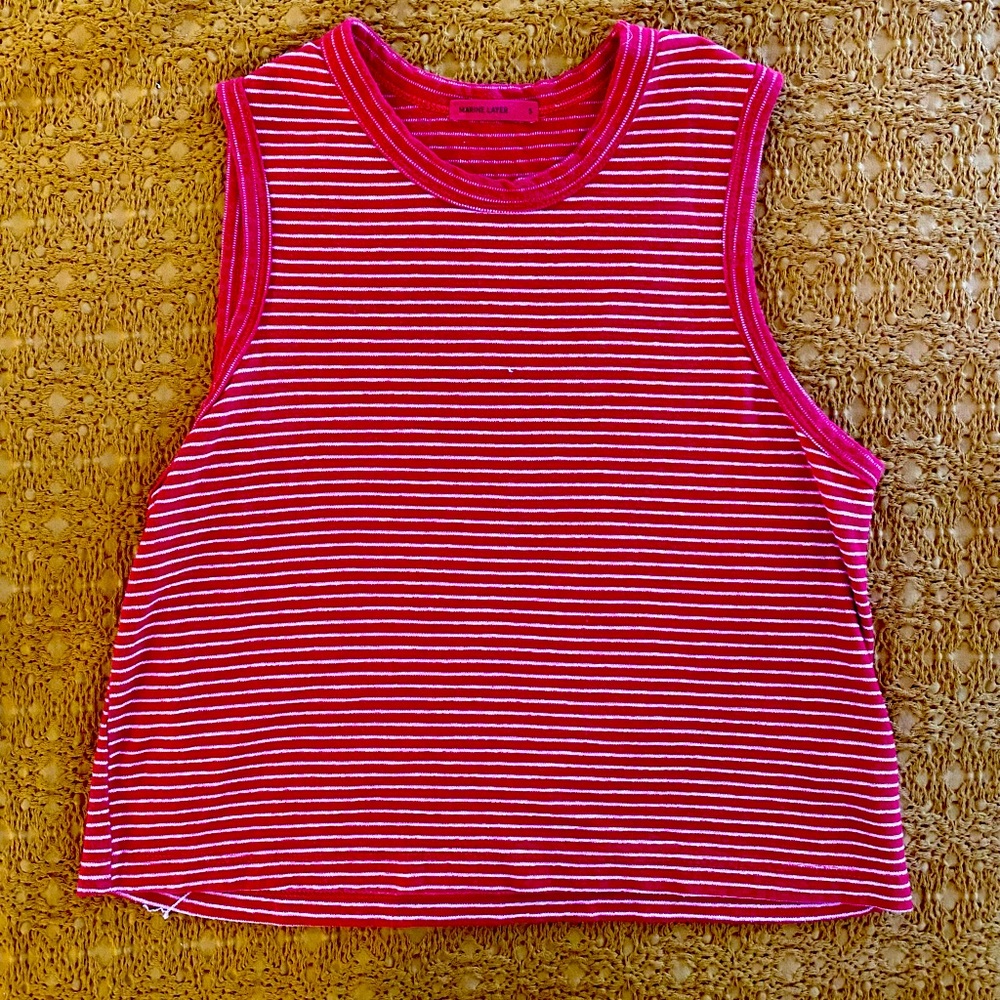 Marine layer striped cotton tank